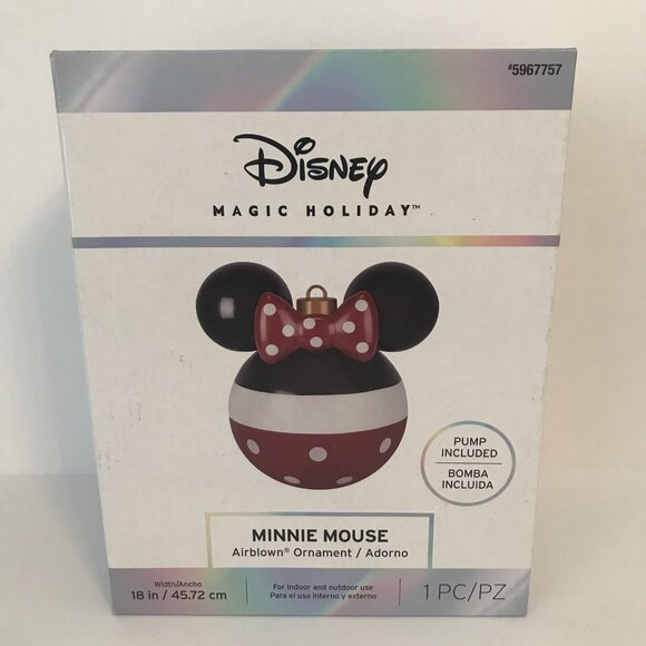 Disney Minnie Mouse Airblown Ornament Christmas New Set of 3 18" Pump Included - Picture 2 of 8